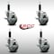 Service Caster 3.5'' SS Gray Poly Swivel 1'' Expanding Stem Caster Set with Brake, 4PK SCC-SSEX20S3514-PPUB-TLB-1-4 - alternate 2